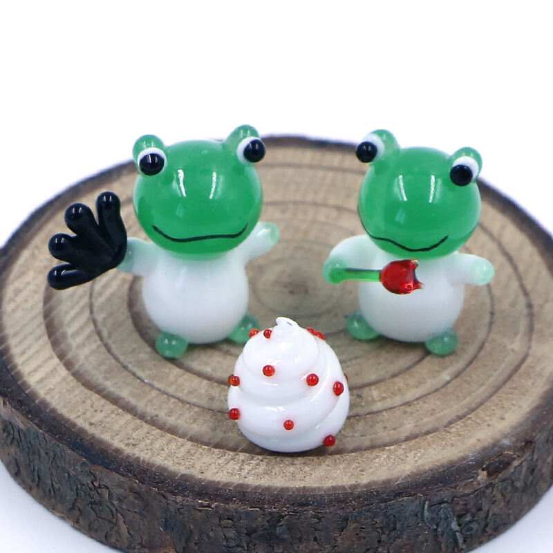 Miniature Lampwork Murano Glass Animal Frog Figurine factory