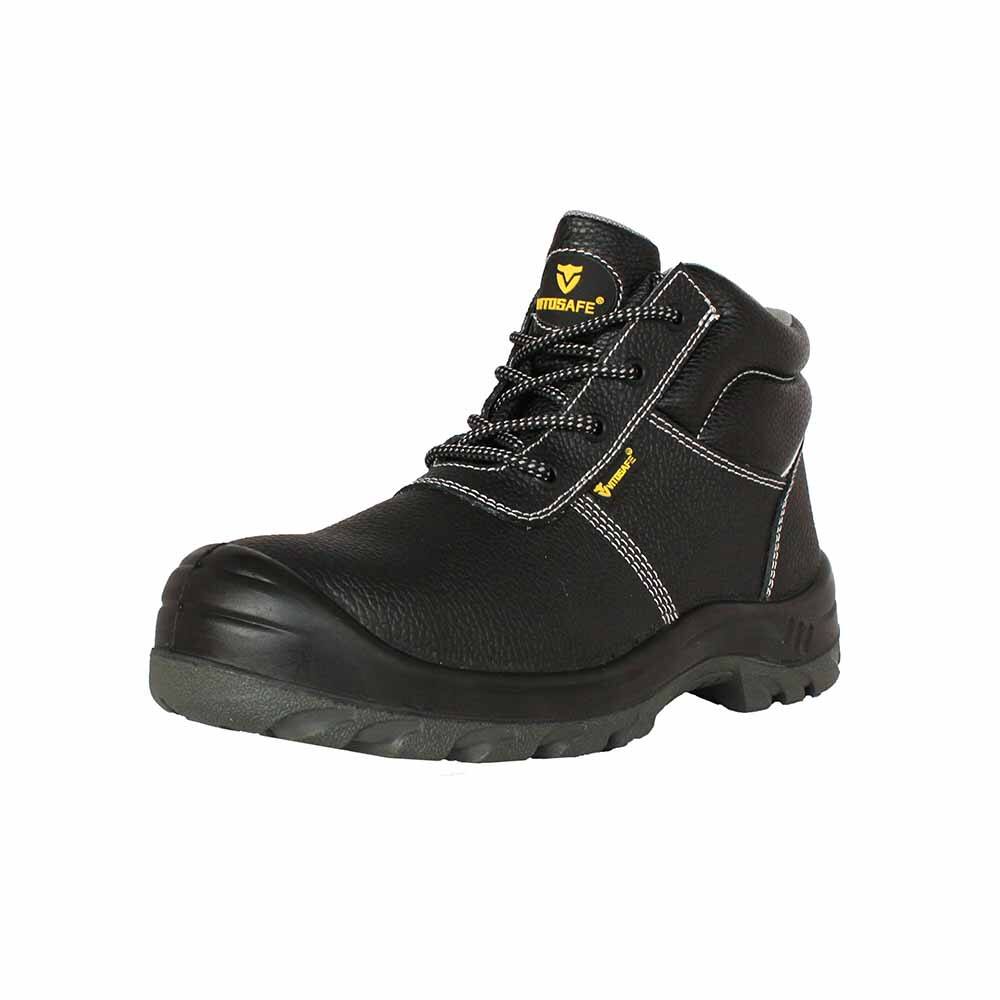 High Quality Comfortable Genuine Leather Oil Resistant Lightweight Work Boots Safety Shoes for Men manufacture