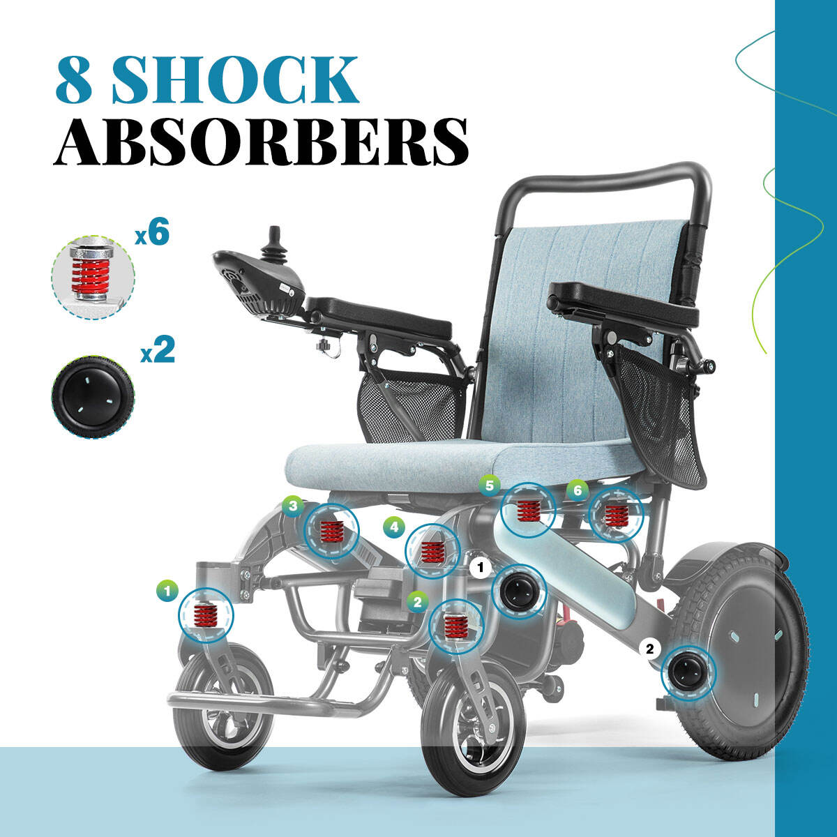 BC-EA9000-UP Newest Fold Wheelchair Electric Fashion Disabled Chair