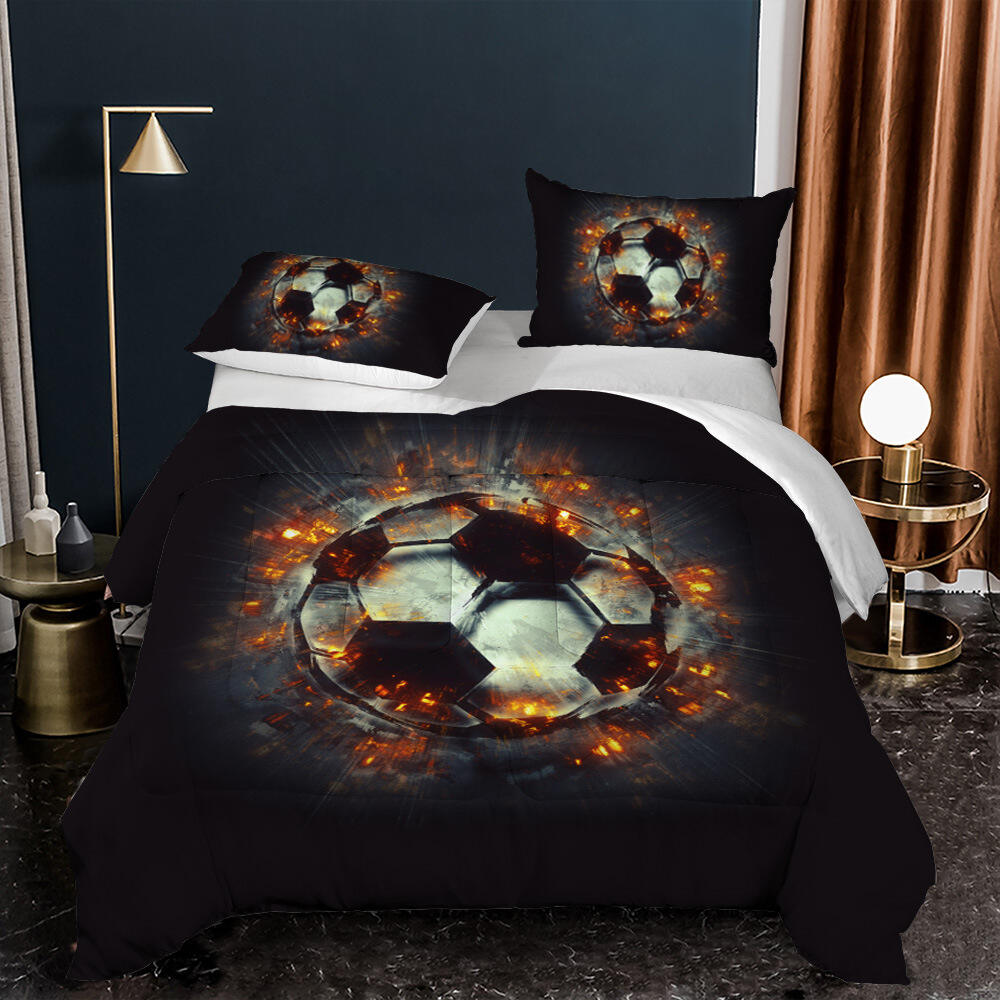 Custom football pattern 3d printed comforter bedding set designer sheet set king size details