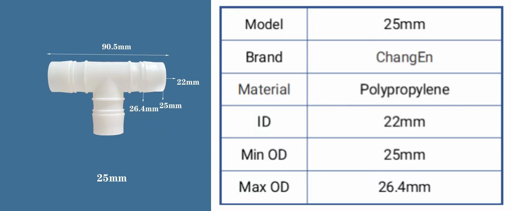 9/16" inches Medical 3 Ways Equal Reducer Tubing Barb Tee Joint Plastic Small Barbed Tube T Pipe Fittings details