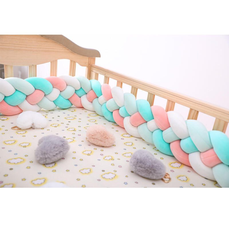 Crib bumper 1M/2M/3M Baby Bumper Bed Braid Knot Pillow Cushion Bumper for Infant Crib Protector Cot Bumper Room factory