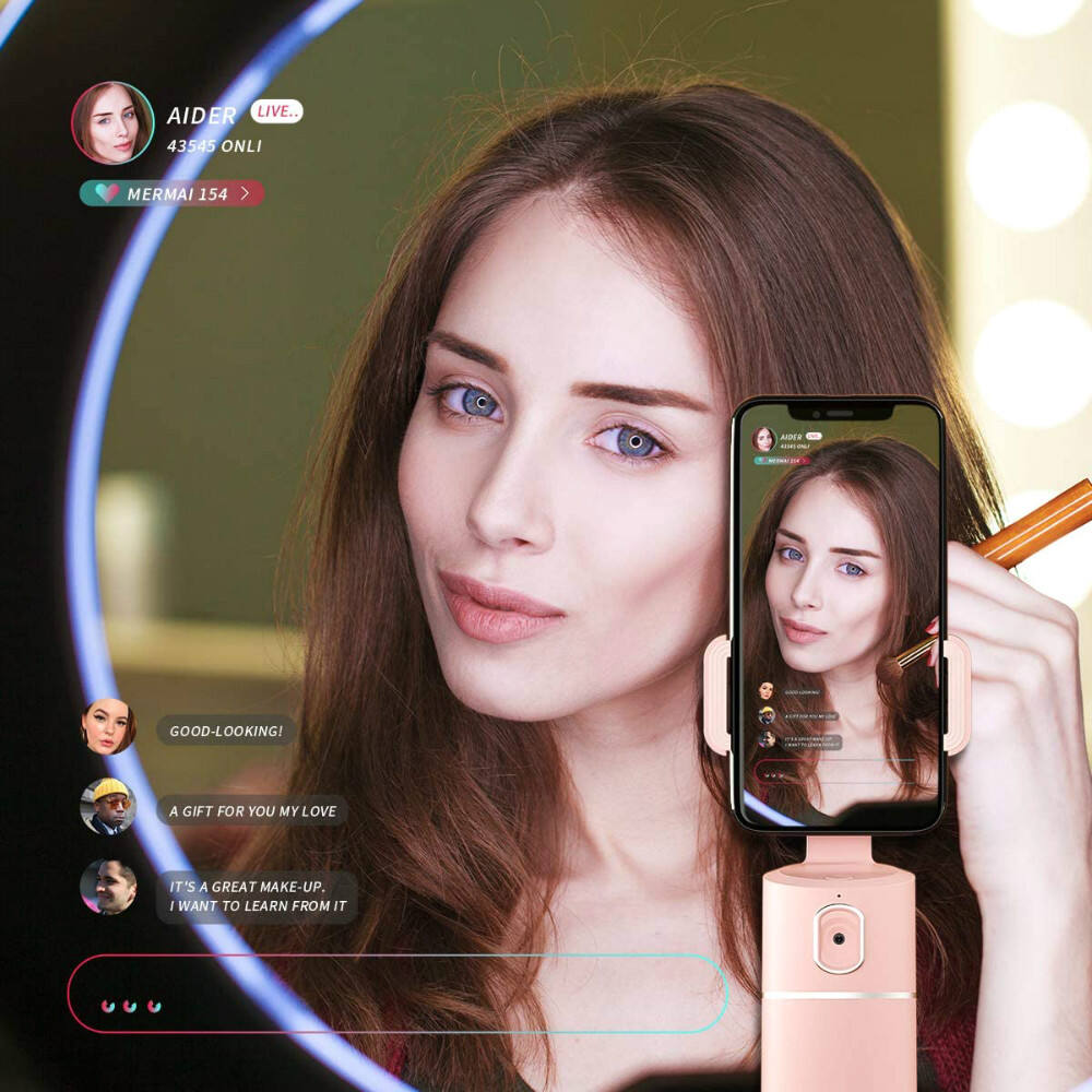 Face Tracking Holder Foldable Automatic Smart Selfie Stick Tripod 360 Rotating Face Object Tracking Support Cell Phone Holder manufacture