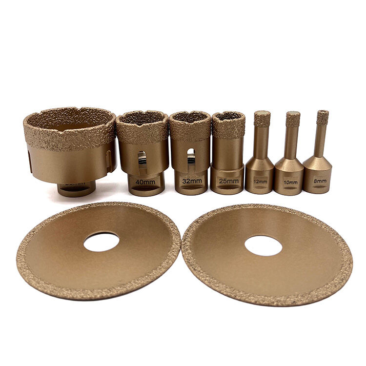 GuHua European Quality Porcelain Cutting Disc Hole Saw Set Diamond Crown Core Drill Bit Hole Saw Set For Tile Marble Glass supplier