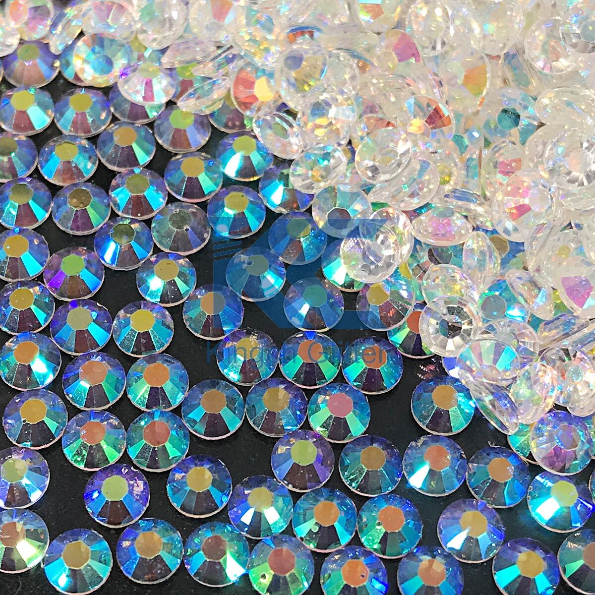 Hot Sale 3mm 4mm 5mm 6mm Crystal AB Clear Non Hotfix Foiled AB Resin Rhinestones For DIY Crafts details