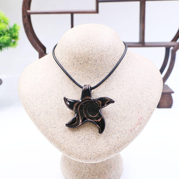 New Arrival Murano Lampwork Handmade Art Glass Starfish Pendant Necklace for Jewelry Making details