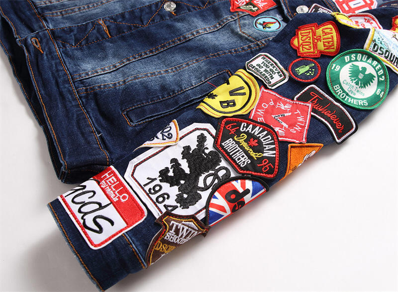 2023 Custom High Quality Fashion Fall Casual Vintage Ripped Blue Man Men's Jackets Denim Mens Jean Jacket factory