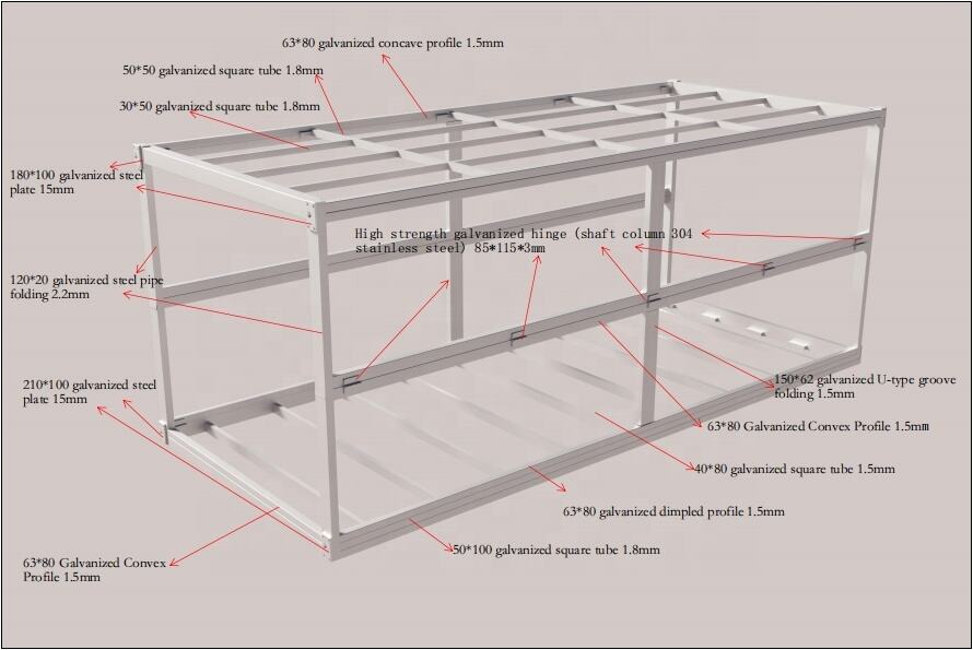 Easily Installing 20ft Foldable Container House Shipping Container Prefabricated Office With Folding House Container Home factory