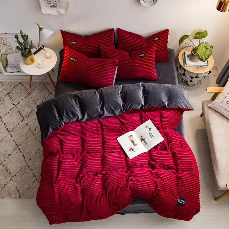 King size double side Magic velvet flannel fleece bedsheets supplier