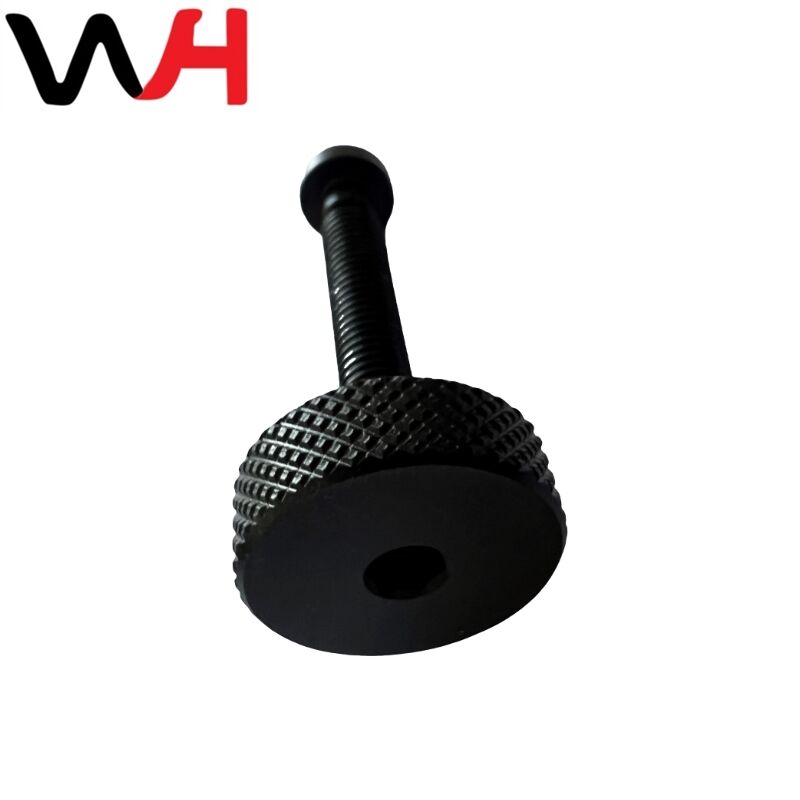 Factory straight flat head knurled hand screw black carbon steel hand screw hand screw knurled bolt quantity large price manufacture