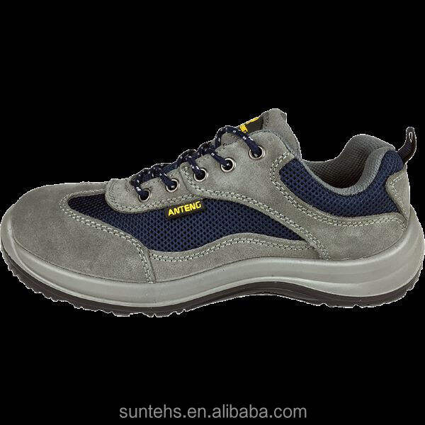 Steel Toe Security Shoes Gray Cow Suede Sandwich Lining High Elastic Sponge Insole Shoes factory