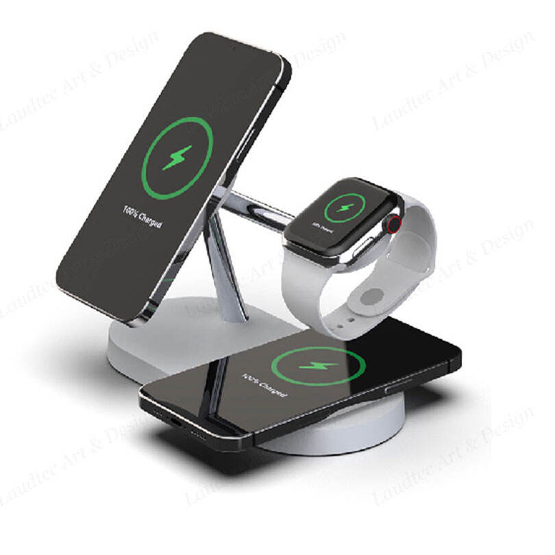 Laudtec KC029 Fast Stand Smart Watch Magnetic Foldable Mobile Phone Chargers Wireless Charger For Iphone Samsung