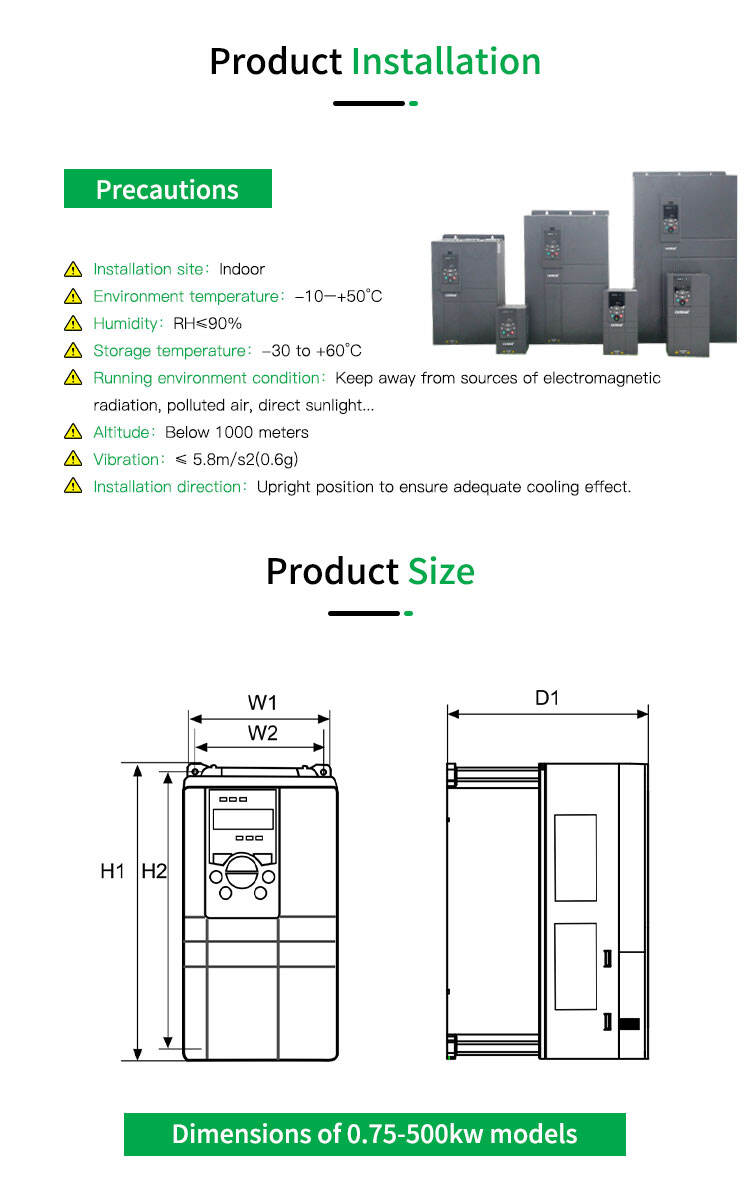 Hochleistungs-7.5-kW-11-kW-3-Phasen-Frequenzumrichter mit Ausgangsstrom von 25 A/32 A, kleiner Frequenzumrichterlieferant