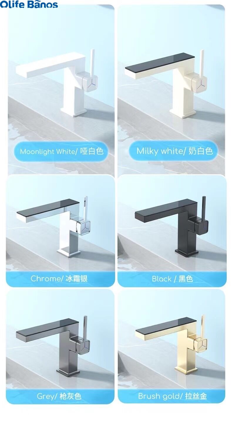 Olife Banos New Design Modern Washbasin Faucet Black Mixer Smart Digital Basin Water Tap Bathroom LED Faucet manufacture