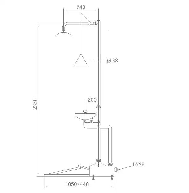 Stainless Steel Hands Foot Control Combination Eyewash Emergency Safety Eyewash and Shower for Lab supplier