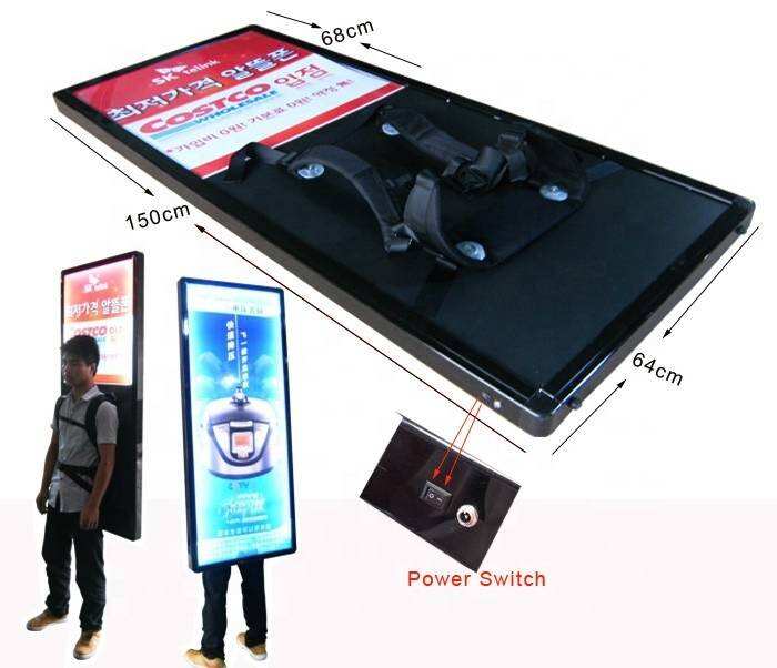 Factory price new model Advertising LED Screen Backpack Light box  Advertising LED Backpack Billboard Light Box factory