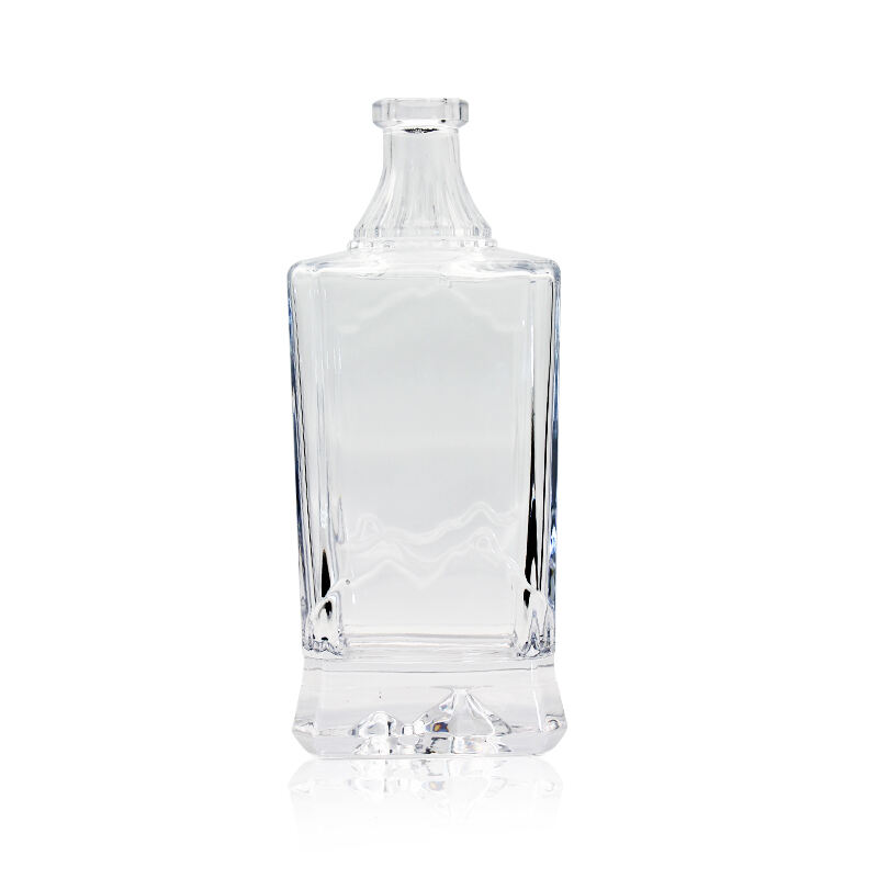 Glass square liquor bottles 750 ml glass liquor 250 ml clear glass bottles supplier