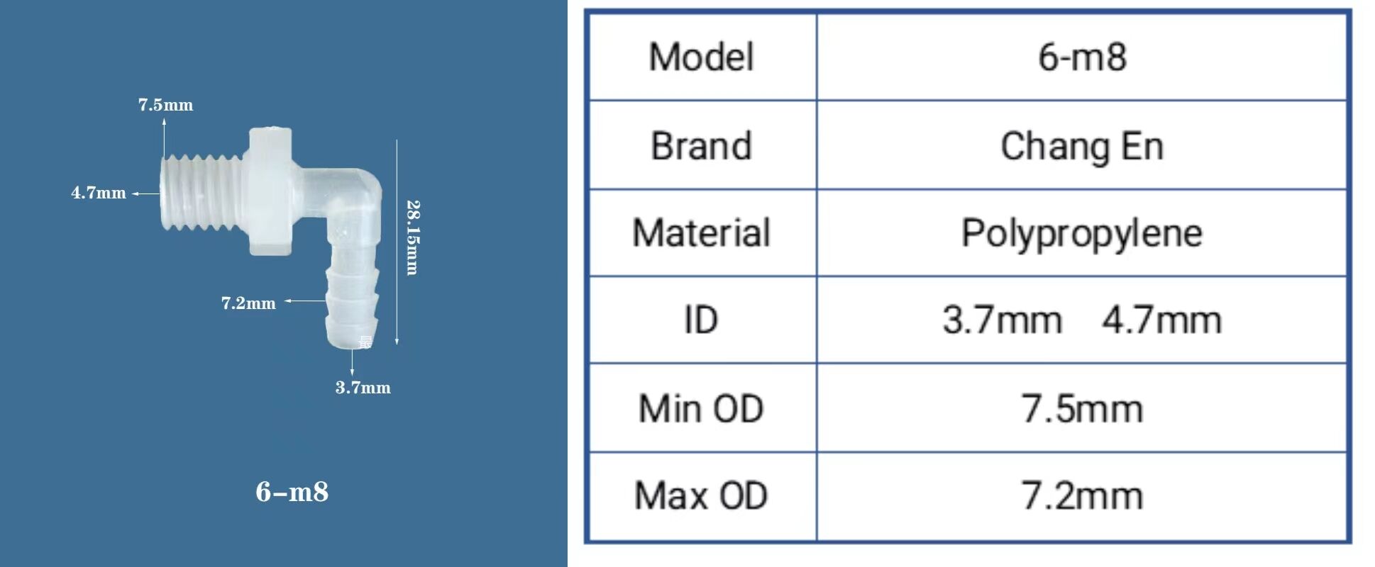 Customizable Plastic PP Hose Connecting Elbow with 6/8/10/12-M10 Threaded Screw for Pipe Fittings OEM & ODM Supported details