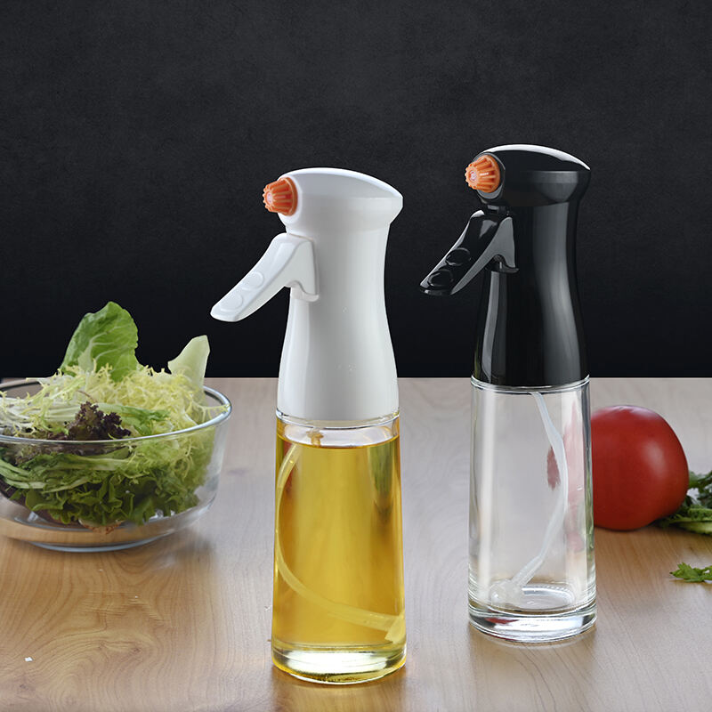 Spruzzatore di olio d'oliva in vetro da 200 ml per cucinare - Flacone erogatore di olio Spray Mister - Spray riutilizzabile per olio di aceto e aceto