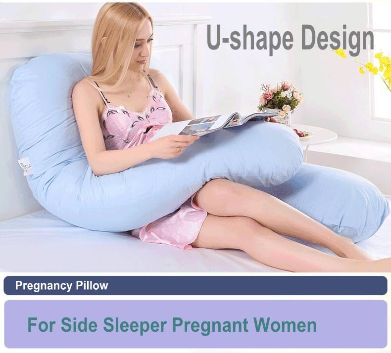 100% Cotton Body U Shape Maternity Pregnancy Side Sleeping Support Pillows for Pregnant Women supplier