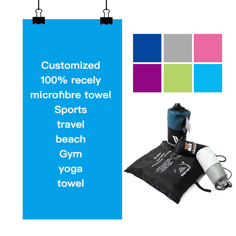 RPET High Quality Microfiber Two Side Printed Beach Towel Quick Dry Sand Free Recycled Beach Towel manufacture