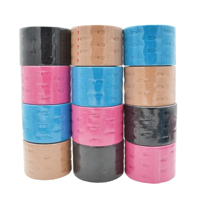 Anthrive Multicolor 5cmx5m Perforated Sports Safety KT Tape Waterproof Punched Kinesiology Tape With Holes details