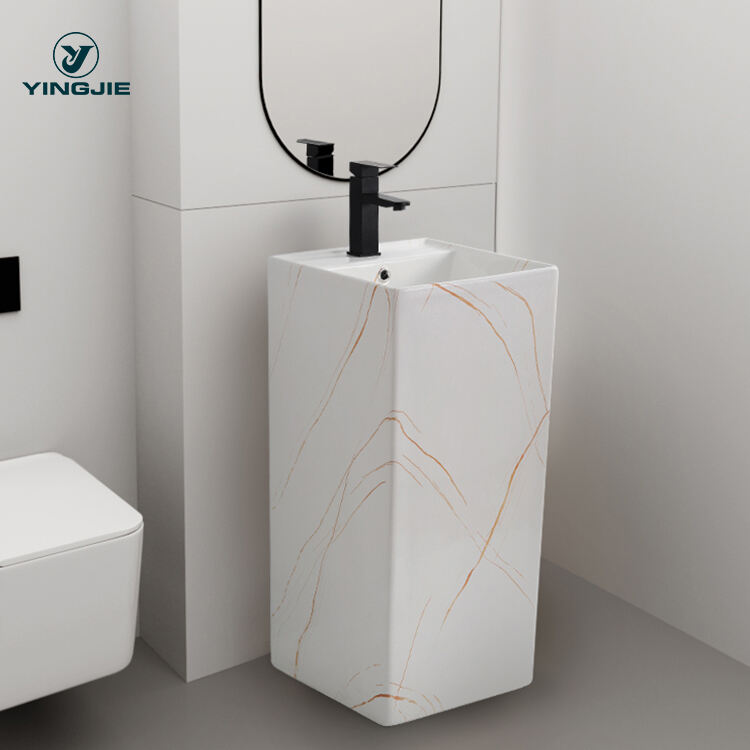 High Quality style series marble design customization pattern freestanding basin details