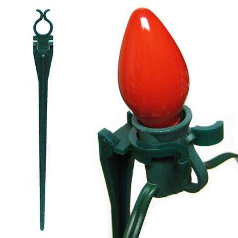 C7 C9 Mini Rope Lights Installation 7.5'' Green Universal Ground Lawn Light Stakes details