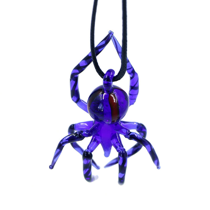 Halloween Hanging Glass Lampwork Spider Figurine Ornament supplier