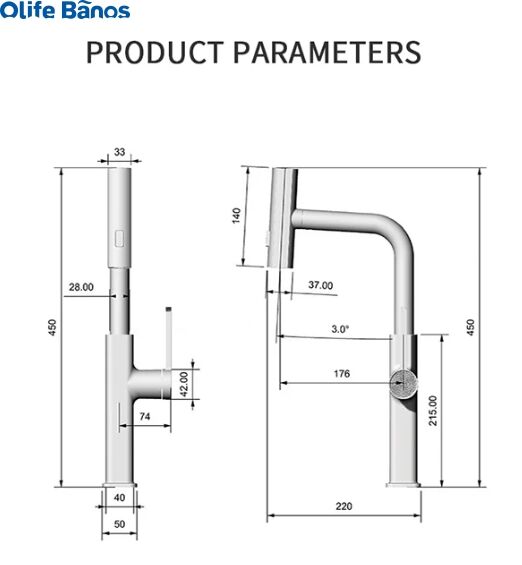 2023 Hot Style Gold LED Digital Display Temp 3 Different Spray Options Waterfall Pull-Out Kitchen Sink Mixer Faucet  Tap factory