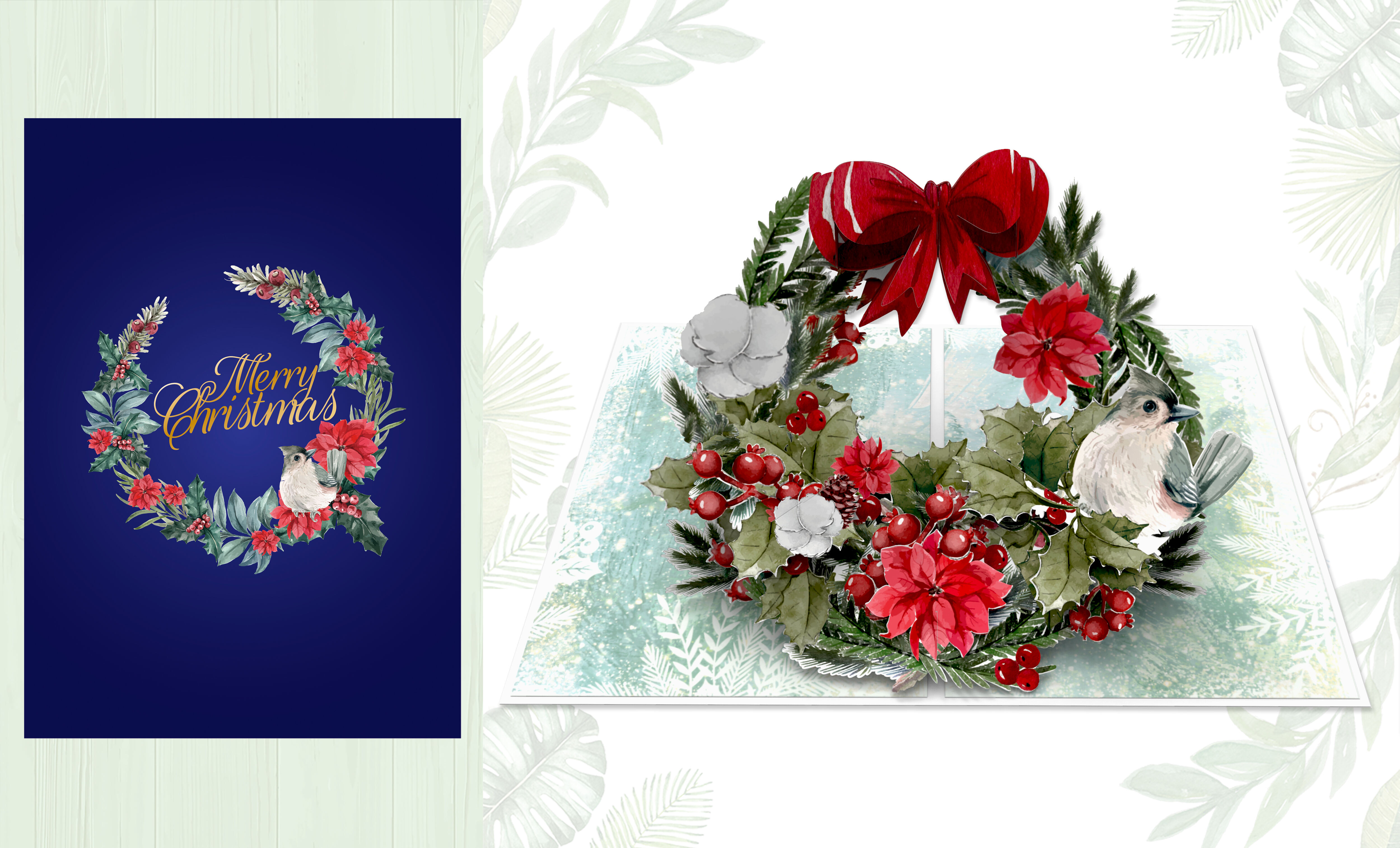  Christmas Wreath Pop Up Card