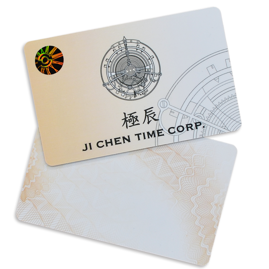 Security cards with holographic and UV fluorescent