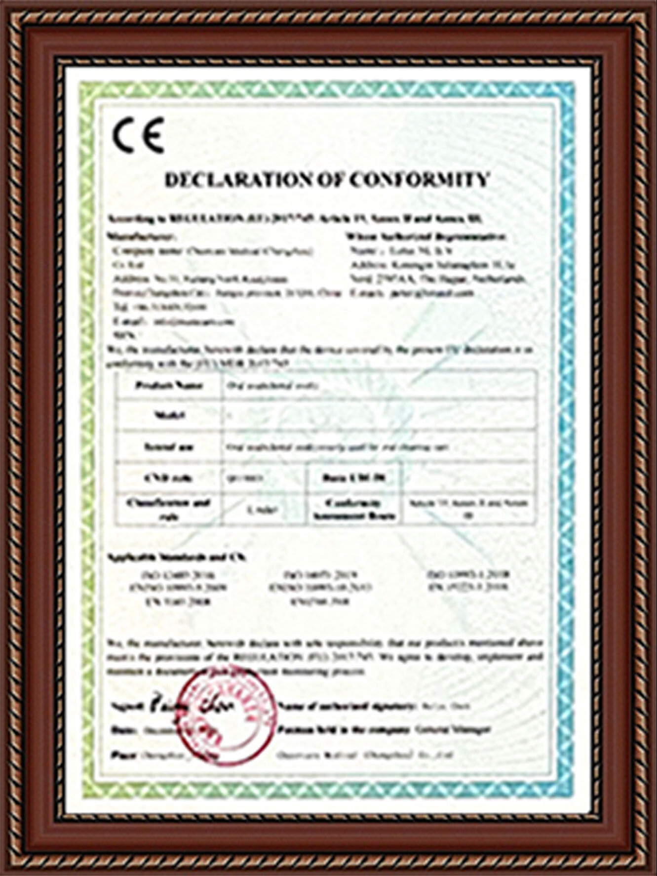 OUR HONORARY CERTIFICATE