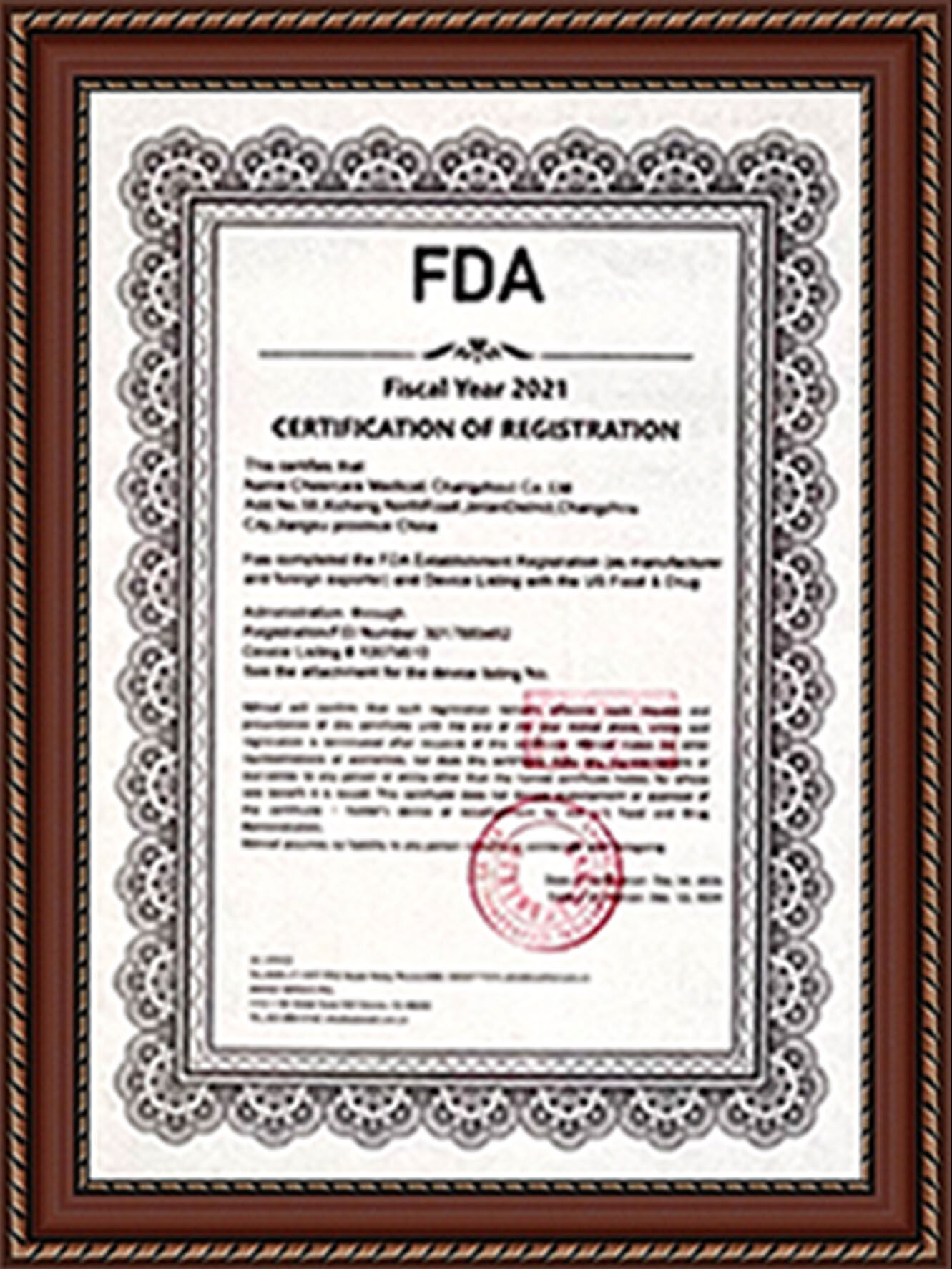 OUR HONORARY CERTIFICATE