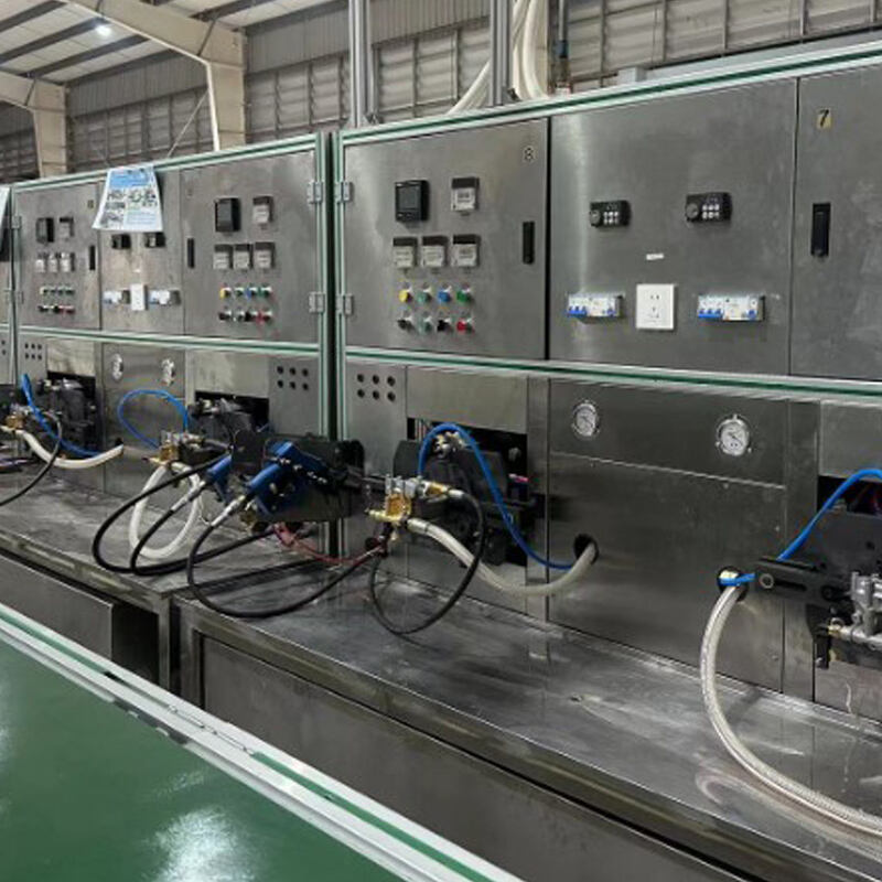 Leakage testing station, pressure testing bench, unit performance testing room, robot package system