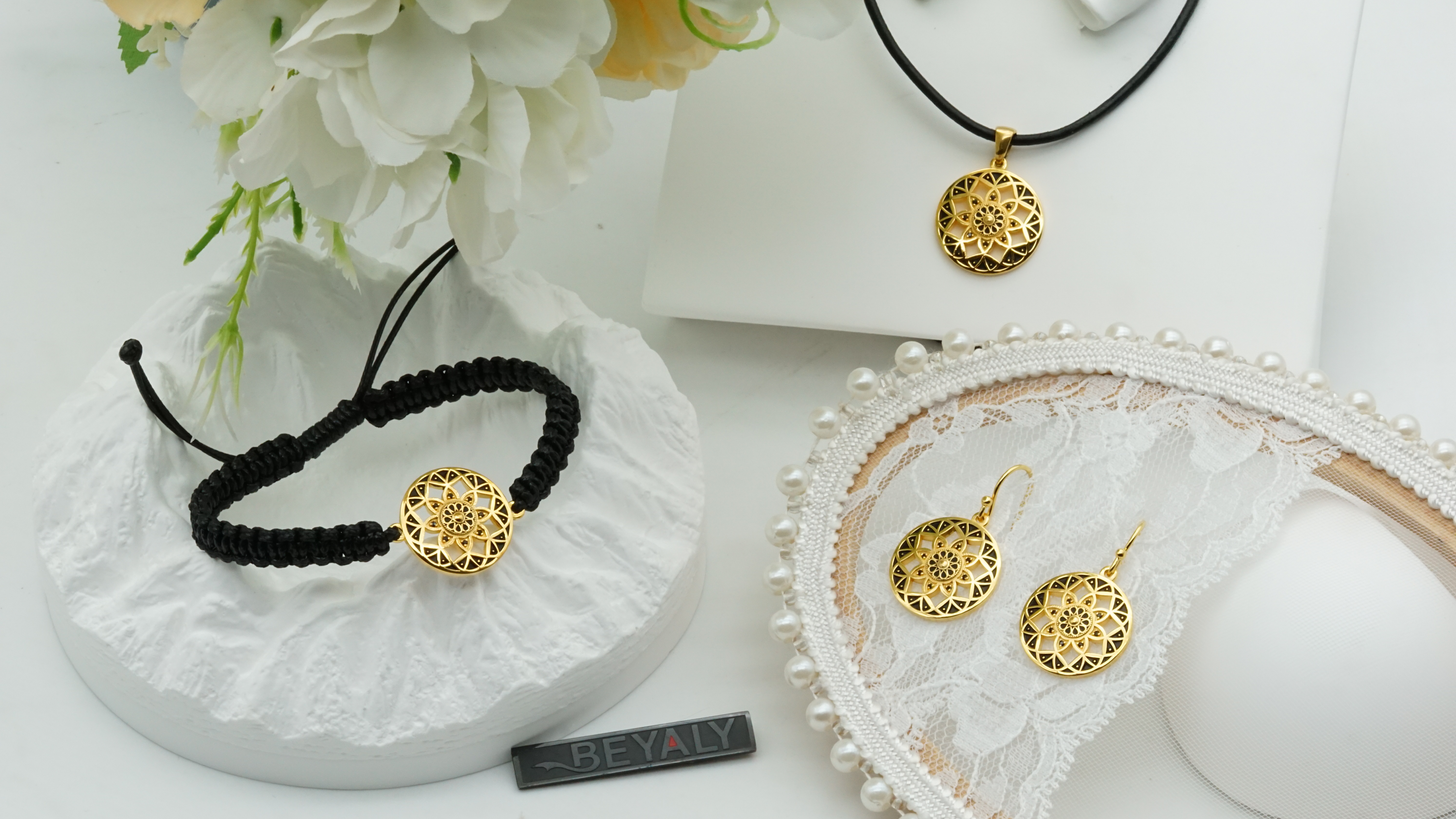 Self-designed mandala jewelry set
