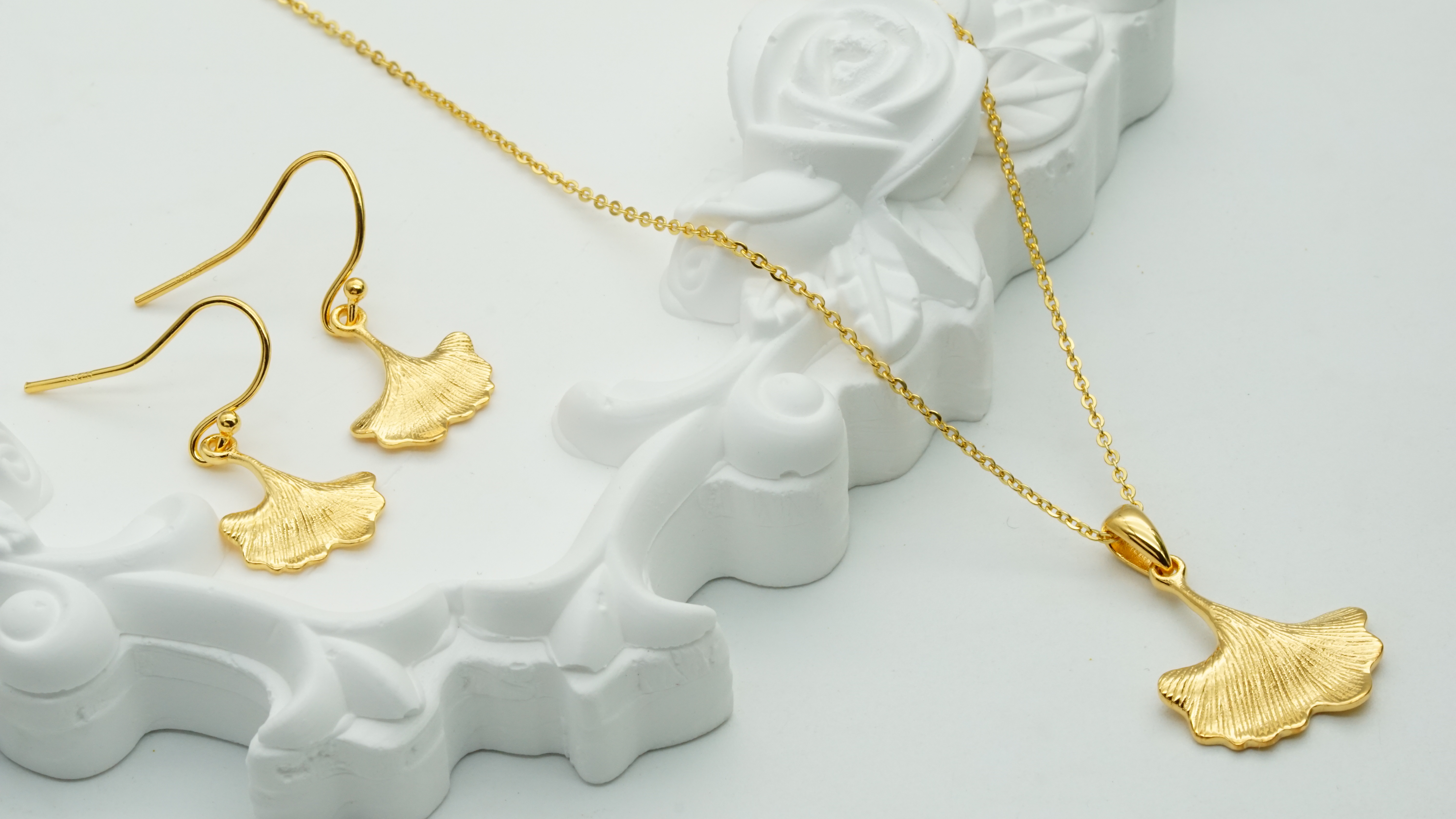 Self-designed Ginkgo biloba Jewelry Set