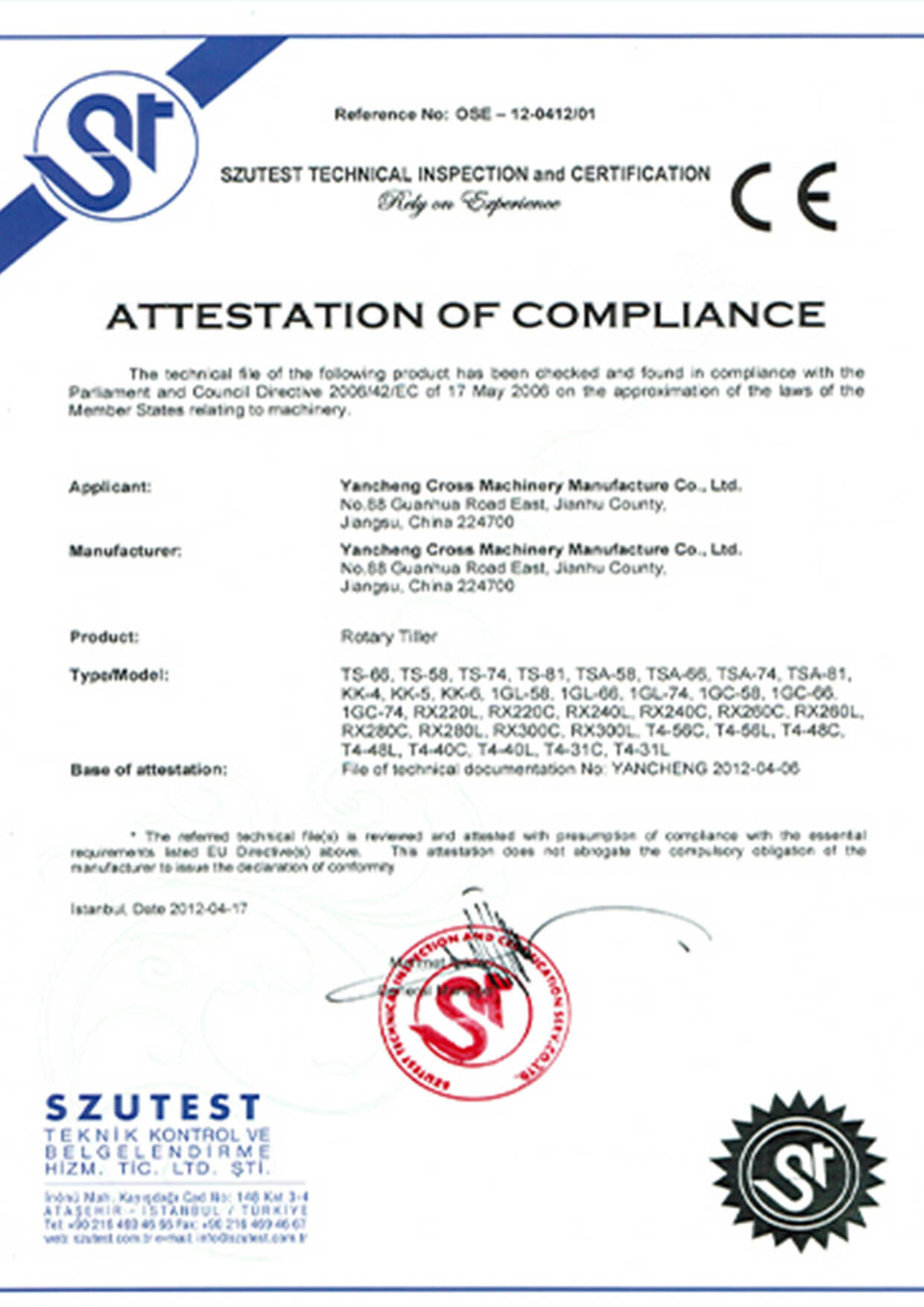 OUR HONORARY CERTIFICATE