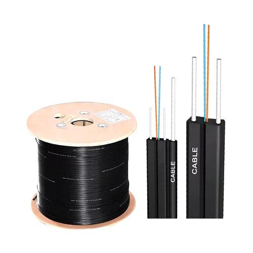 FTTH Drop Cable Outdoor G657A1 2Cores 1.0mm+ 0.5mm×2 FRP LSZH 1000M